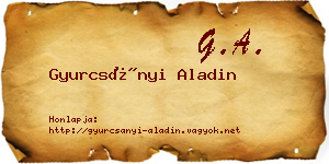 Gyurcsányi Aladin névjegykártya